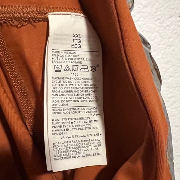 Old Navy High Waisted Rise Powersoft 7/8 Leggings XXL Burnt Orange w/ Pockets - Picture 8 of 9